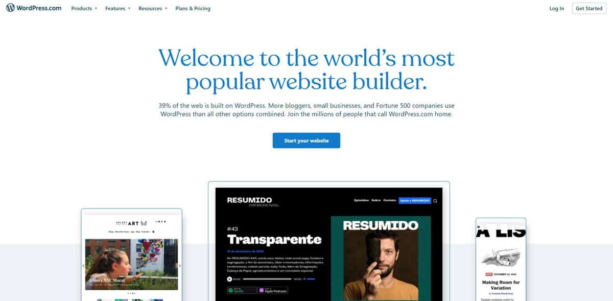 wordpress website builder and cms